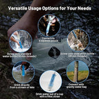 Squeeze Water Filtration System with Four 34-Oz Squeezable Pouches and 0.1 Micron Filter Straw, Portable Water Purifier Survival for Backpacking, Camping, Hiking and Emergency Preparedness