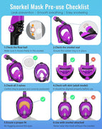 Greatever G2 Full Face Snorkel Mask with Latest Dry Top System,Foldable 180 Degree Panoramic View Snorkeling Mask with Camera Mount,Safe Breathing,Anti-Leak&Anti-Fog