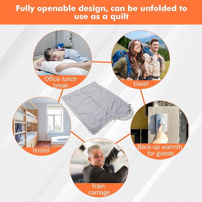 Macarrie 10 Pcs 0 Degree Camping Sleeping Bags Bulk for Adults Cold Weather 4 Season Warm Sleeping Bag with Compression Sack for Homeless Donation Shelter Emergency Hiking