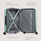 U.S. Traveler Boren Expandable Hardside Rugged Travel Luggage with 8 Spinner Wheels, Mint, 3-Piece Set