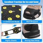 Ice Cleats Snow Traction Cleats for Shoes and Boots Anti Slip Crampons 11 Studs Rubber Walk Traction Grippers Non-Slip Overshoe for Women Men Walking on Snow and Ice