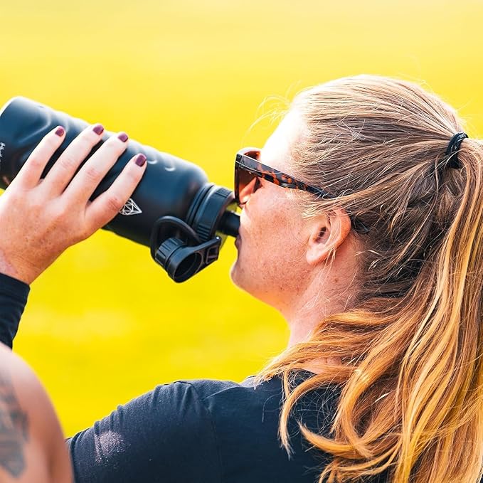 32oz Stainless Steel Insulated Water Bottle, 48H Ice Cold & 24H Hot, Leak-Proof Wide Mouth Lids (Straw & Spout), BPA-Free Bottles, Mens Water Bottle for Gym, Hiking, Travel - Grey