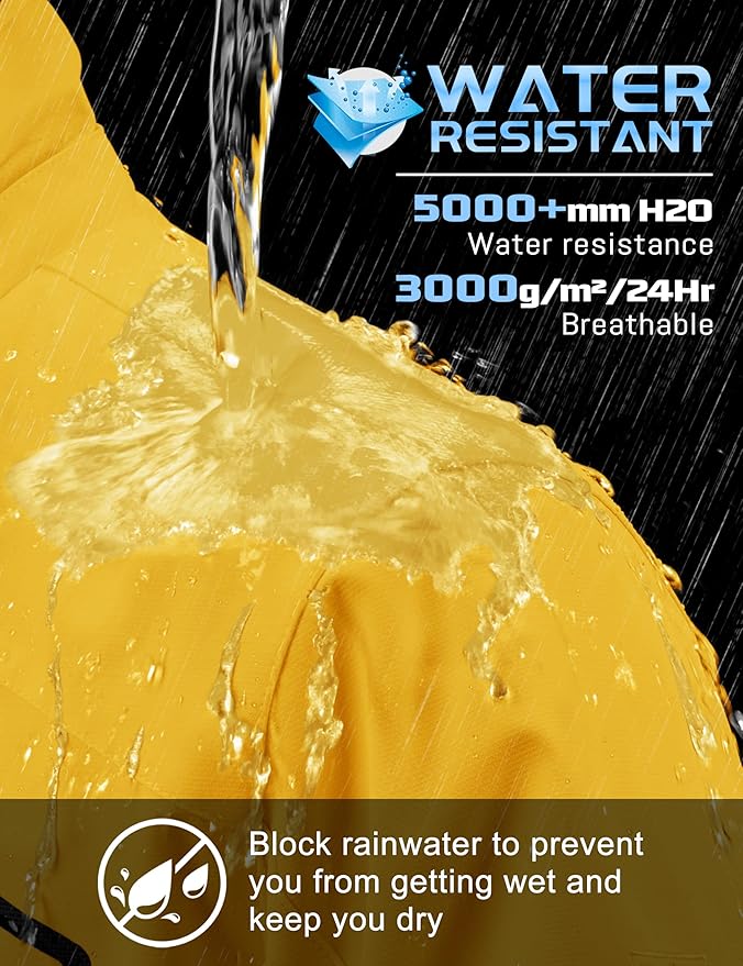 TACVASEN Men's Rain Jacket Lightweight Windbreaker with Hooded Water Resistant Outdoor Raincoat for Hiking Travel Camping