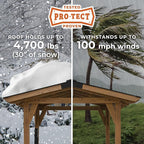 Backyard Discovery Granada 10' x 9' Cedar Wood BBQ Grill Gazebo Pavilion with Hardtop Galvanized Steel Roof, Bar Tops, Powerport, Snow Support, Wind Resistance, Cook Station for Outdoor Patio or Deck