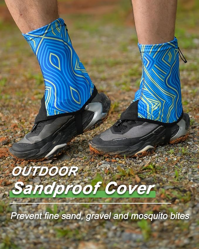 Trail Gaiters, Waterproof Low Shoe Protectors, Adjustable Boots Gators for Hiking & Running - Prevents Debris in Shoes