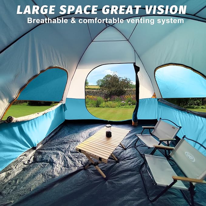 UNP SUV Dome Tent for Camping, Outdoor 6 Person Car Camping Tent, Easy Set Up SUV Tailgate Tent with Rainfly 10' x 10' Vehicle Camping Tent