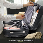 Kenneth Cole REACTION Out of Bounds Lightweight Hardshell 4-Wheel Spinner Luggage, Midnight Black, 20-Inch Carry On