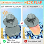 NPQQUAN Sun Hats for Men Women with Neck Flap UPF 50+ UV Protection Wide Brim Bucket Hat Safari Hiking Fishing Hats