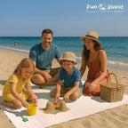 Picnic Blanket Waterproof – Packable Sand Proof Beach Blanket (0.42lb/0.66lb), Compact & Foldable, Fits in Pocket with Integrated Stakes, Ideal for Camping, Hiking, Travel, Concert, Festival