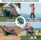 ATEPA UFO3.0 Backpacking Camping Chair, Ultralight Extra Wide Comfortable Folding Chairs 330lbs Heavy Duty Portable Hexagon Ergonomic Height Adjustable Seat with Anti-Sinking Feet for Hiking Outdoor