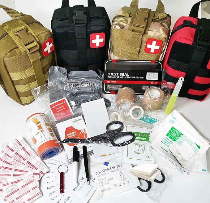 IFAK Kit Trauma Kit Military Medical First Aid Kits Bleeding Contral Emergency Survival Bug Out Bag for Camping Gear Supplies Hiking (Camouflage)