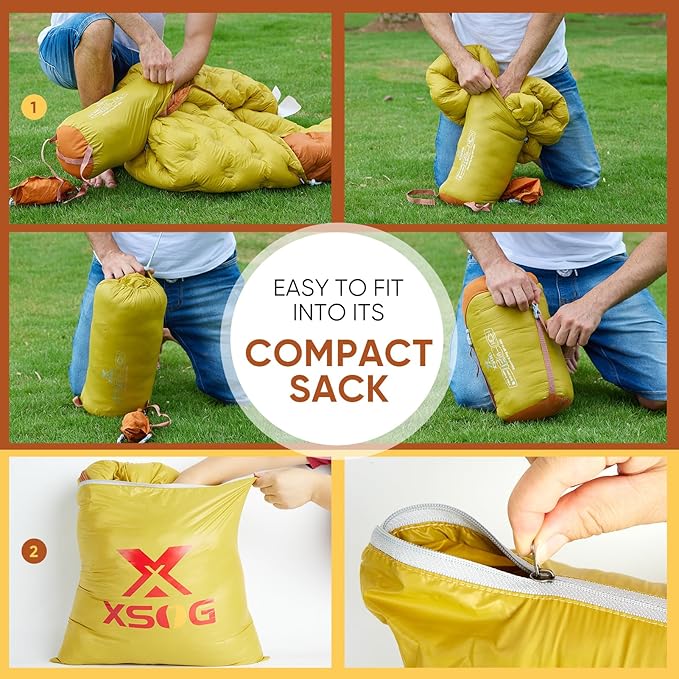 Ultralight Down Sleeping Bag for Adults, 1.92lbs 32-55F 650 Fill Down, Lightweight Compact Mummy Backpacking Sleeping Bag for Outdoor Camping and Hiking, Compressible -MFH500