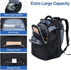 KROSER TSA Friendly Travel Laptop Backpack 18.4 inch XXXL Gaming Backpack Water-Repellent College Daypack Business Backpack with RFID Pockets & USB Port for Men/Women-Black | TSA Friendly