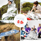 Emergency Blankets Mylar Thermal Blanket (10 Pack-Silver) 84"x52" Space Blankets Survival for First Aid,Camping,Car Emergency Kit,Outdoor Camping,Hiking,First Aid,Marathon
