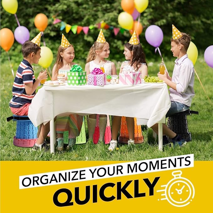 ALEVMOOM Upgraded 19.7" Collapsible Stool with Thickened Cushion, Telescoping Stool Foldable for Adults, 1000lbs Max Weight, Heavy Duty Portable Chair for Outdoor Travel&Camping