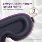 ringchan Full Blackout Sleep Mask for Meditation & Yoga – Soft, Skin-Friendly & Zero-Pressure on Eyelids – Ideal for Sleep, Travel & Relaxation – Deep Lavender Purple