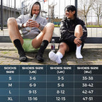 Compression Running Socks 3 Pairs, Cushion Crew Socks, Anti-Blister Moisture Wicking Athletic Hiking Basketball Socks