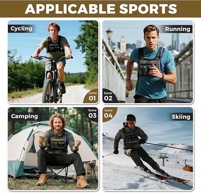 USA Original Patent Running Hydration Vest Backpack, Lightweight Chest Pack with 2.0L Water Bladder Bag Daypack for Hiking Running Cycling Race Marathon for Women Men