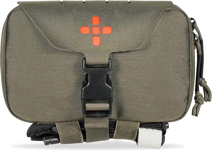 Ifak Pouch-Rapid Deployment Tactical MOLLE Trauma Kit Pouches, Quick Release Tear-Off Medical First Aid Kit Organiser with Red Immediate Identify for Emergency Surviva Activities.