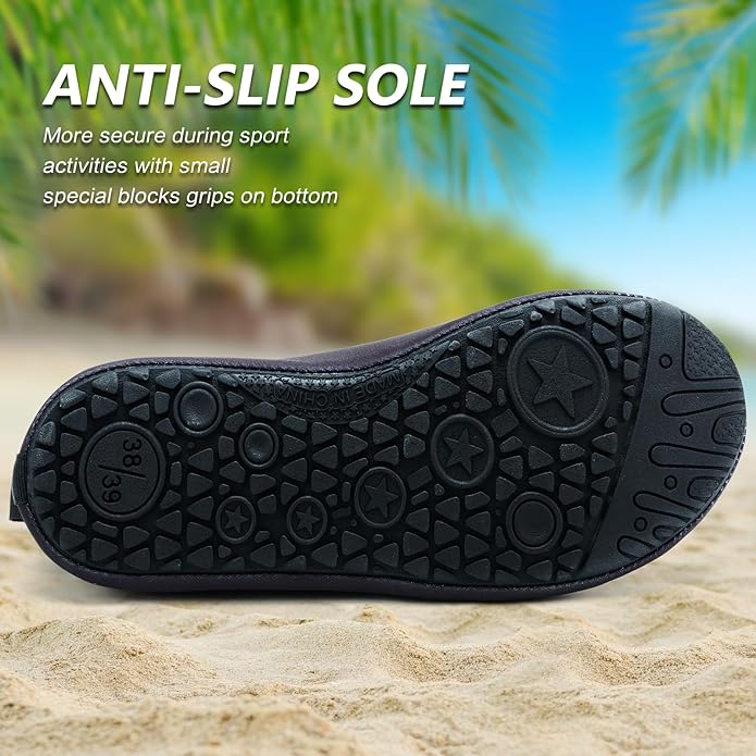 Deevike Water Shoes for Women Men Barefoot Quick-Dry Aqua Socks Slip-on for Beach Swim Surf Yoga Exercise