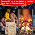 80 pcs Fire Starter - Natural Large-Size Fire Starters for Fireplace, Pellet Stove & Wood, Campfires, Camping, Fire Pit, Smoker, BBQ, Chimney - Fire Starters for Grill, Charcoal Starter (80)