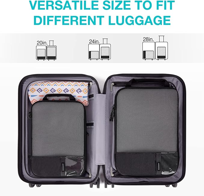 BAGSMART 6 Set /4 Set/2 Set Compression Packing Cubes for Travel, Lightweight Luggage Organizer Bags, Durable Space Saver Bags Travel Essentials