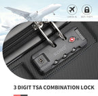 Kono Carry On Luggage Set Lightweight Airline Approved Carry On Suitcase with TSA Lock Spinner Wheels Durable Luggage Hardside Black