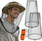 2 Pack Premium Mosquito Head Nets with Drawstring, Breathable Ultra Large Bug Net for Head, Mosquito Net Hat for Men and Women, Universal Fit for Hats, Essential for Outdoor Activities Black