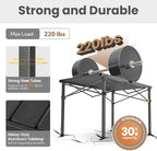 Portable Outdoor Camping Table Large for 2-6 Person - Foldable Camp Table with Aluminum Roll-Up Top & Carry Bag for BBQ, Tailgating, Backyard, 220 Lbs Capacity, Stable & Sturdy (Black)