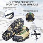 Walk Traction Cleats Ice Snow Grips Crampons for Boots and Shoes - Anti-Slip Portable Flexible Footwear for Running on Snow and Ice
