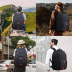 ANTERK Extra Large Travel Laptop Backpack, 17.3 Inch Carry on Backpack for Men Women, Big Anti Theft Water Resistant College Bussiness TSA Airline Approved Work Computer Backpack, Black