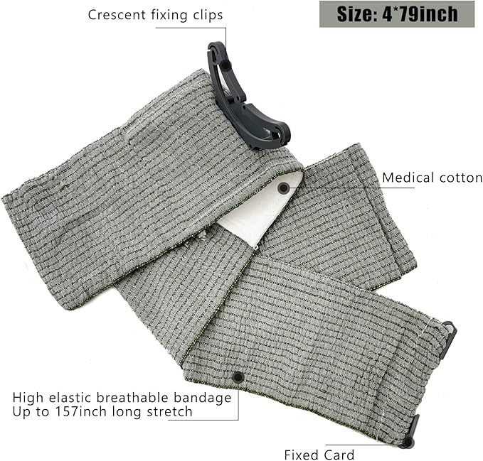 2 Pack Israeli Emergency Bandage, Vacuum Sealed Medical Compression Bandage,Trauma Wound Dressing, Self-Adhesive Combat Tactical First Aid Kit 4 inches (2pcs 4 inches)