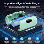 Mini Portable Charger 5000mAh Power Bank,15W PD USB C Cell Phone Portable Power, LCD Display Battery Pack Compatible With iPhone 15/15 Plus/15 Pro/15 Pro Max/Android/Samsung/Moto/LG (Type-C Only)