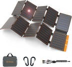 FlexSolar 100W Portable Solar Panel - 24% High Efficiency, IP67 Waterproof, QC3.0 USB-A/USB-C/DC Output for Small Power Station, Camping, RV & Emergency