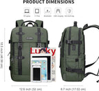 WITZMAN Travel Laptop Backpack for Men Fit 16 inch Computer Carry-on Airline Approved with USB Charging Port(B716 Army Green)