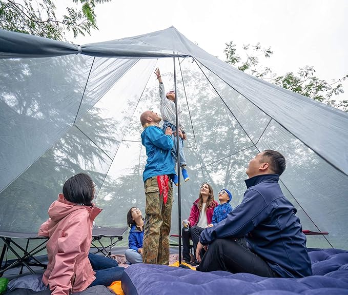 KAZOO Family Camping Tent Large Waterproof Tipi Tents 8 Person Room Teepee Tent Instant Setup Double Layer