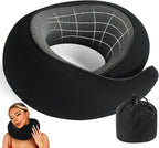 Travel Pillow uses Memory Foam to Support Neck Comfort, car Travel, Compact,Airplane Sleep Pillow Black