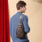 CLUCI Crossbody Bags for Women Men,Leather Sling Bag Cross Body Backpack for Woman Gifts for Women Birthday Unique
