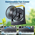 Battery Powered Rechargeable Portable Fan: 20800mAh Battery Operated Camping Fan [80H Long Lasting] 3350RPM USB Desk Personal Fan with 4 Speed 3 Timer for Travel/Outdoor/Bedroom/Office/Beach/Fishing