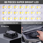 LED Solar Portable Camping Lights with Stand dimmable, 2000LM, Solar Rechargeable Work Lights with Magnetic，IP67 Waterproof, 5 Light Modes Portable Flood Light, Camping Lantern for Indoor Outdoor