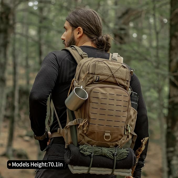 Mardingtop Tactical Military Backpack for Men,25L Molle Backpack, Cordura Backpack for Hiking,Camping