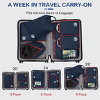 Cipway Compression Packing Cubes, Lightweight Travel Luggage Organizers with Shoe Bag, Toiletry Bag & Laundry Bag, Travel Essentials for Carry on Suitcase (8 Piece,Blue)