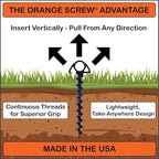 Ultimate Ground Anchors: Heavy Duty Screw-in Tent Stakes for High Wind, Sand, Canopies, and Camping - Made in USA, 100% Recycled, Included T-Grip Tool - (Small, 4 Pack)