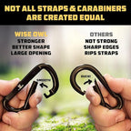 Wise Owl Outfitters Hammock Straps for Trees – 10ft Heavy-Duty Tree Hanging Kit with Carabiners, 38 Loops & Hooks – Essential Hammock Accessories for Camping