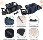 GAPZER Medium Cat Carrier Large Cat 15 lbs+ Soft Pet Carrier Small Puppy/Ventilated 2 Kittens Car Travel Bag Case/Comfy Big Maine Coons 25 Pounds/Soft-Sided Mesh Kitty Products Dark Blue