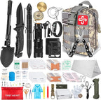 238Pcs Emergency Survival Kit and First Aid Kit, Professional Survival Gear Tool with Tactical Molle Pouch and Emergency Tent for Earthquake, Outdoor Adventure, Camping, Hiking, Hunting