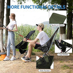 SHALLWE Camping Chairs, All Aluminum Frame Portable Folding Camp Chair for Adults, Heavy Duty High Back Collapsible with Built-in Pillow, Side Pocket, Carry Bag for Backpacking, Hiking, Beach