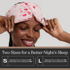 Lunya Washable Silk Sleeping Mask – Thermoregulating Mulberry Silk, Light Blocking and Comfortable Fit – Sleep Mask for Women and Men with Box – California Poppy – Small