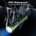 WdtPro LED Rechargeable Flashlight 2 Pack, Super Bright Zoomable 6000 Lumens Tactical Flashlight with LCD Digital Display, 3 Mode Waterproof Flash Light for Camping, Hunting & Home Emergency - Green