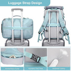 PIJUSHI Travel Backpack for Women Carry on Luggage Backpack Flight Approved Convertible Duffle Bag Fit 16 Inch Laptop(PE037 Blue)